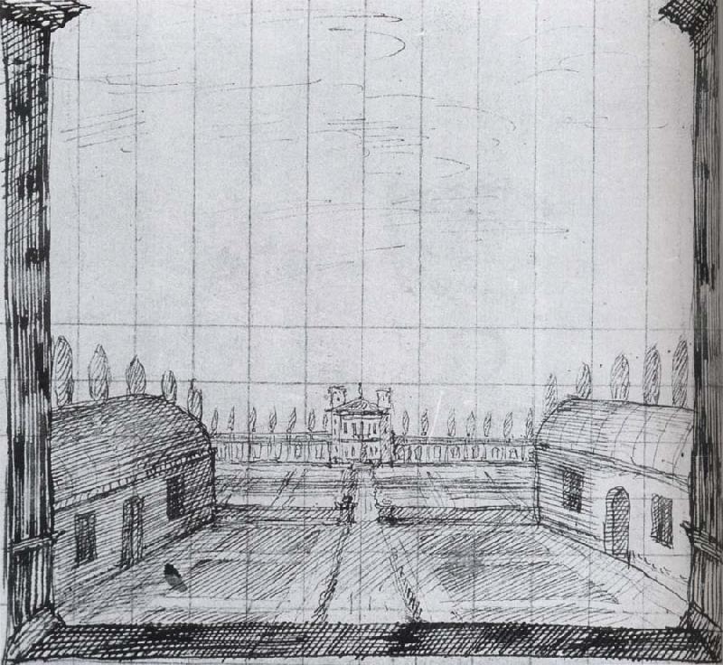 Inigo Jones Design for the Second intermedium,spring in Florimene oil painting image